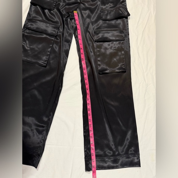 RESET By Jane Black Satin Cargo Wide Leg Pants Size Medium - Picture 11 of 13